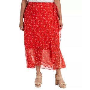 NWOT!! VINCE CAMUTO Plus Size Printed Wrap Skirt